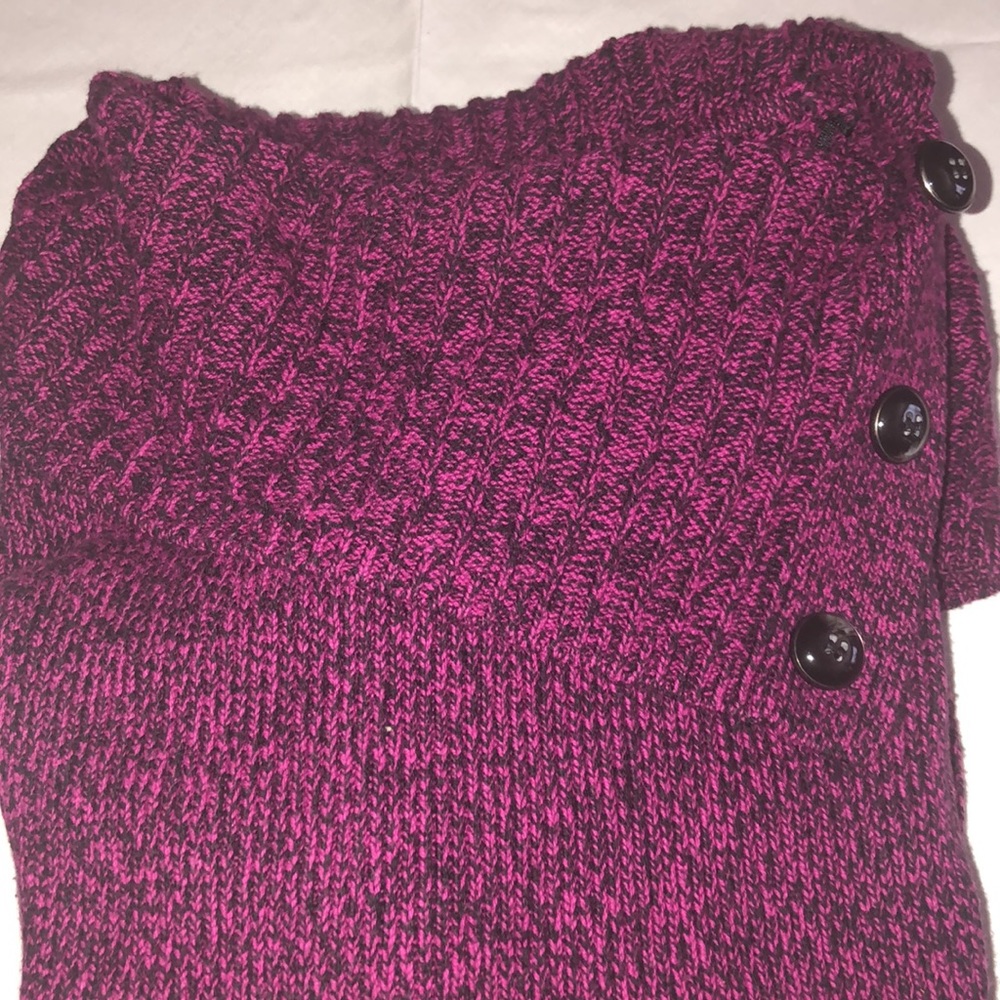 Style & Co purple and black tweed sweater with pockets size L